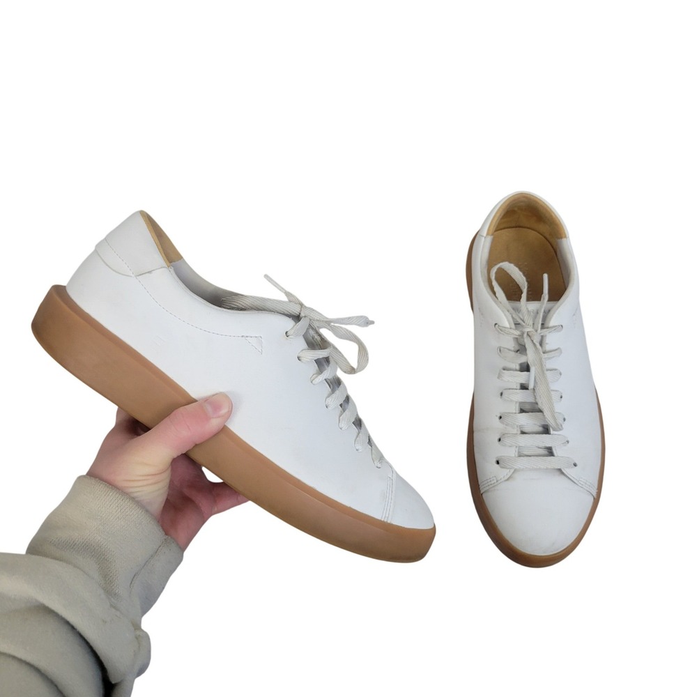 Everlane The ReLeather Tennis Shoe White Gum Sole Size 8.5